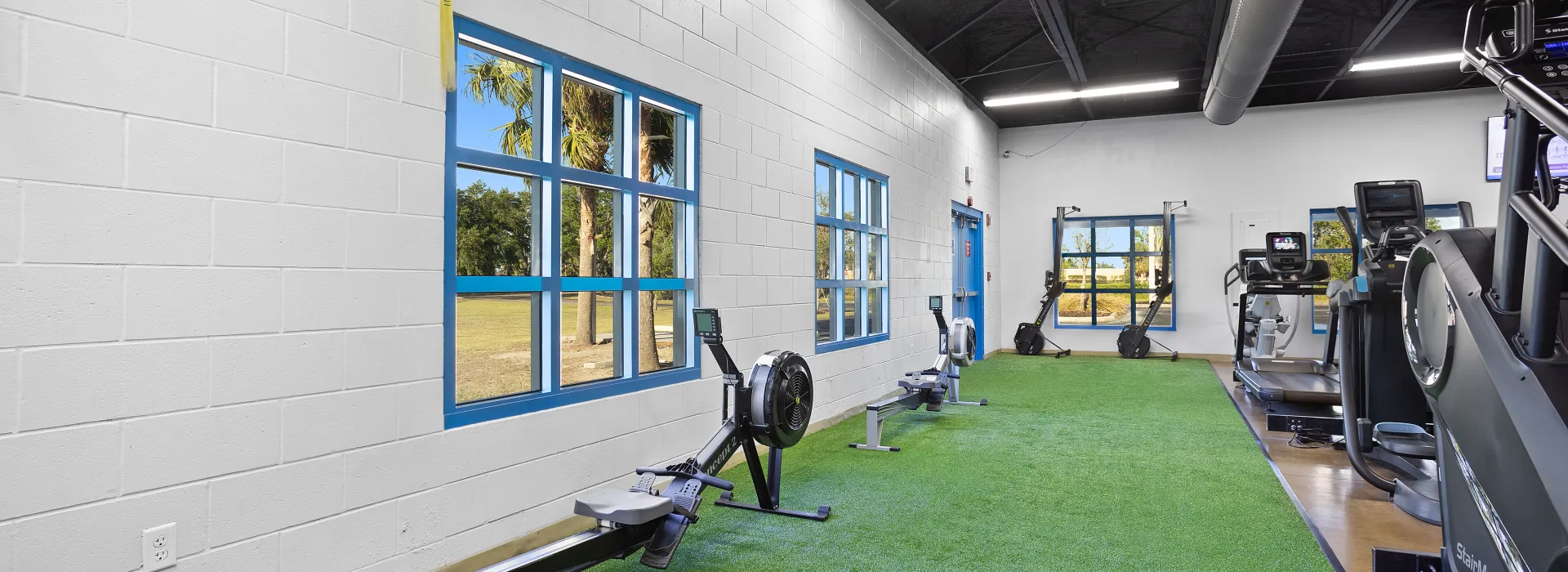 Rower Machines and Turf Area